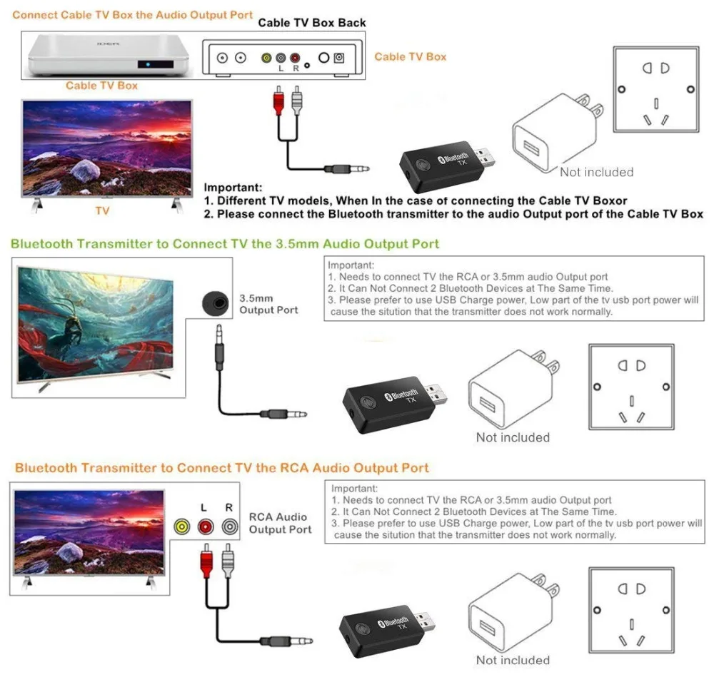 LBSC Bluetooth Transmitter Connected to 3.5mm Audio Devices USB Powered Stream Music from an Older Non-Bluetooth Device . | Электроника