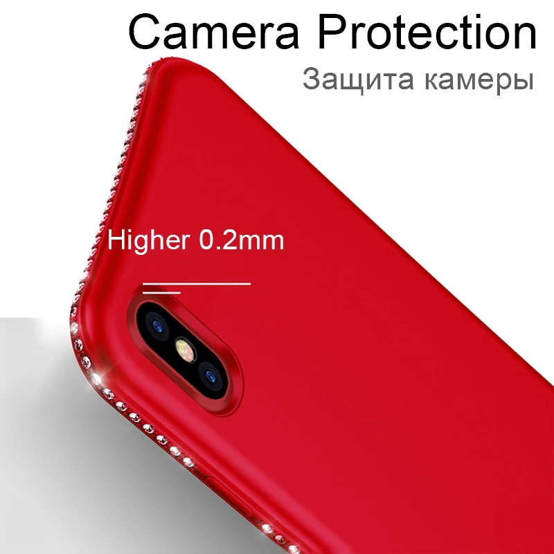 TOMKAS силиконовый чехол со стразами для iPhone X 7 8 Plus роскошный блестящий мягкий