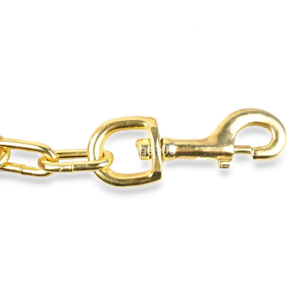 Поводки для собак и домашних животных Золотая хромированная цепочка с кожаной