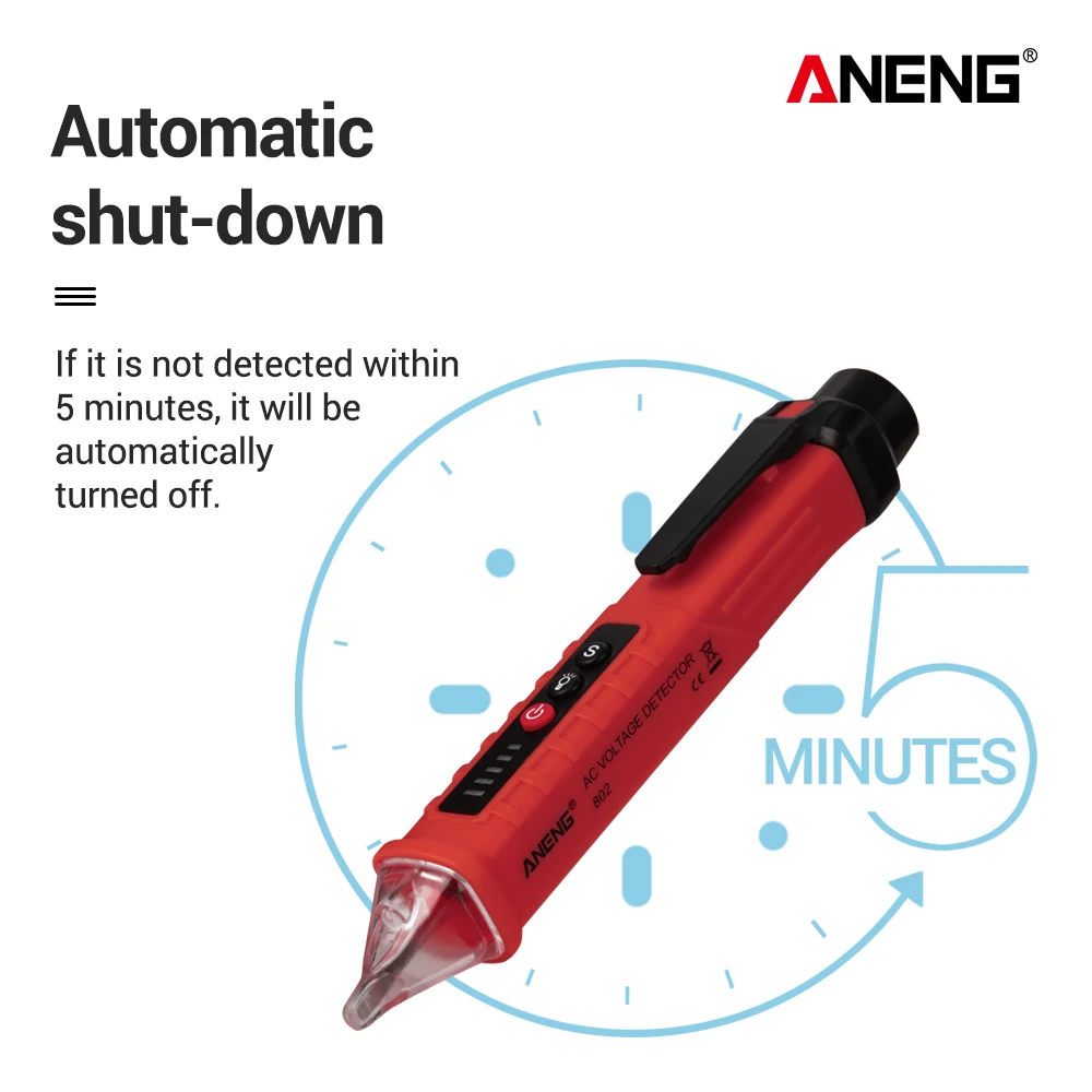ANENG VD802 Бесконтактный переменного тока индикатор напряжения метр 12 V 1000 v ручка