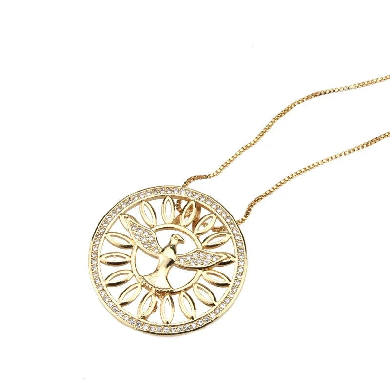 SUNSLL горячая Распродажа золотой круглый полый кулон в виде птицы ручной работы AAA