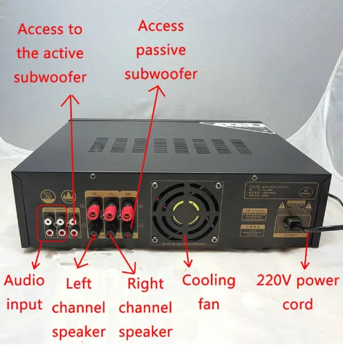 Диджей-880 60 Вт * 2 + 120 1 канала HiFi домашний усилитель звука караоке Bluetooth с цифровым
