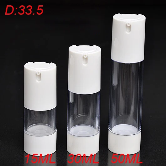 

100PCS 30ml clean airless vacuum pump lotion bottle with white pump,1 OZ Refillable Bottles, 30ml airless container for cosmetic