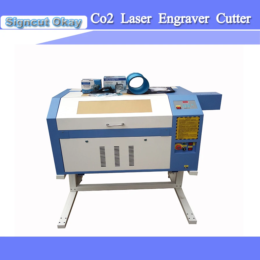 

CE Authentication Laser Engraving Cutting Machine TS4060 50/60/80/90W with Water cooling+Simple Rotary used For Engraving Glass