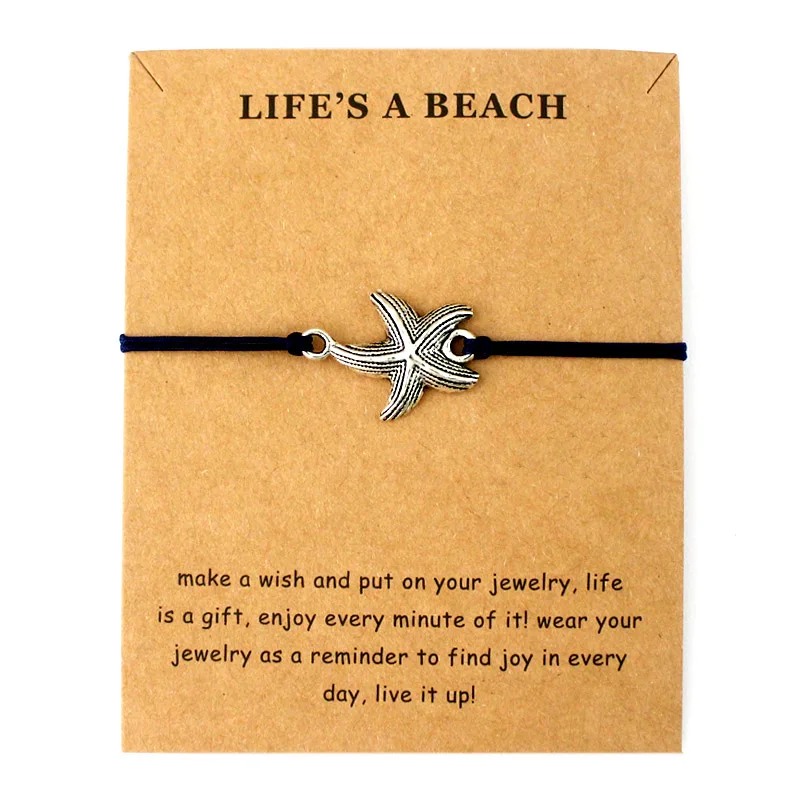 Shell Conch Shark Fish Charms Adjustable Bracelets Sea Turtles Tortoise Beach Women Men Love Friendship Fashion Jewelry | Украшения и
