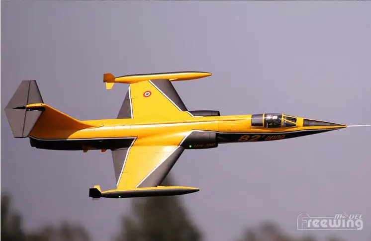Yellow Flightline радиоуправляемый самолет Freewing F104S 90 мм струя PNP стандартная версия - Цвет: Yellow