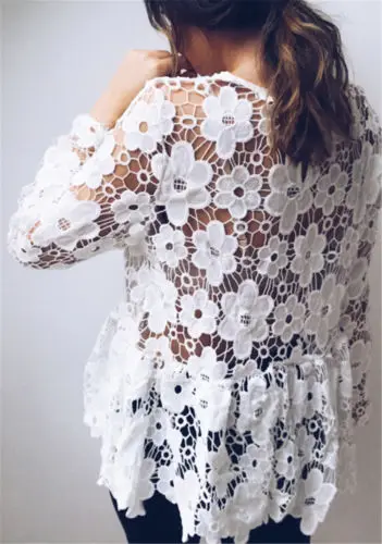 Для женщин цветок летние прозрачные с длинным рукавом Bodycon Повседневное