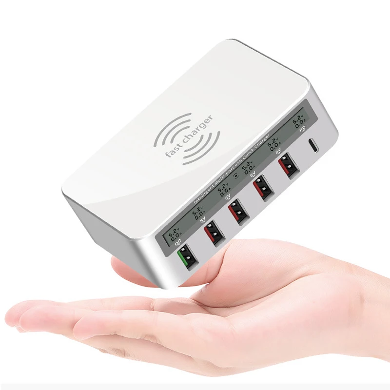 6 Port QC3.0 Type-C PD Smart Universal USB Wireless Combined Charger Adapter Station Hub | Мобильные телефоны и