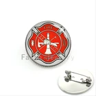 Новая модная стильная брошь булавки пожарный ручной работы Мальтийский крест пожарный символ Мужчины ювелирные изделия подарок KC387
