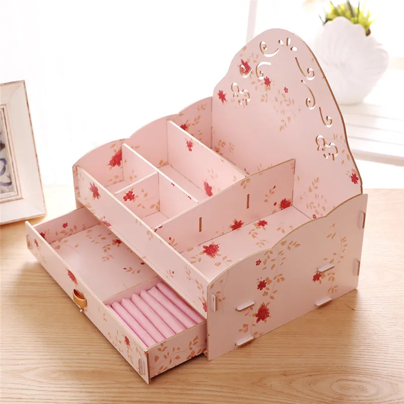 Модные настольные Косметические женские коробки для хранения DIY Прекрасный