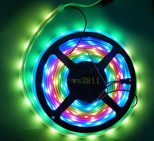 5 м 5050SMD RGB светодиодная гирлянда WS2811 IC Индивидуально Адресуемая 30 светодиодов/м