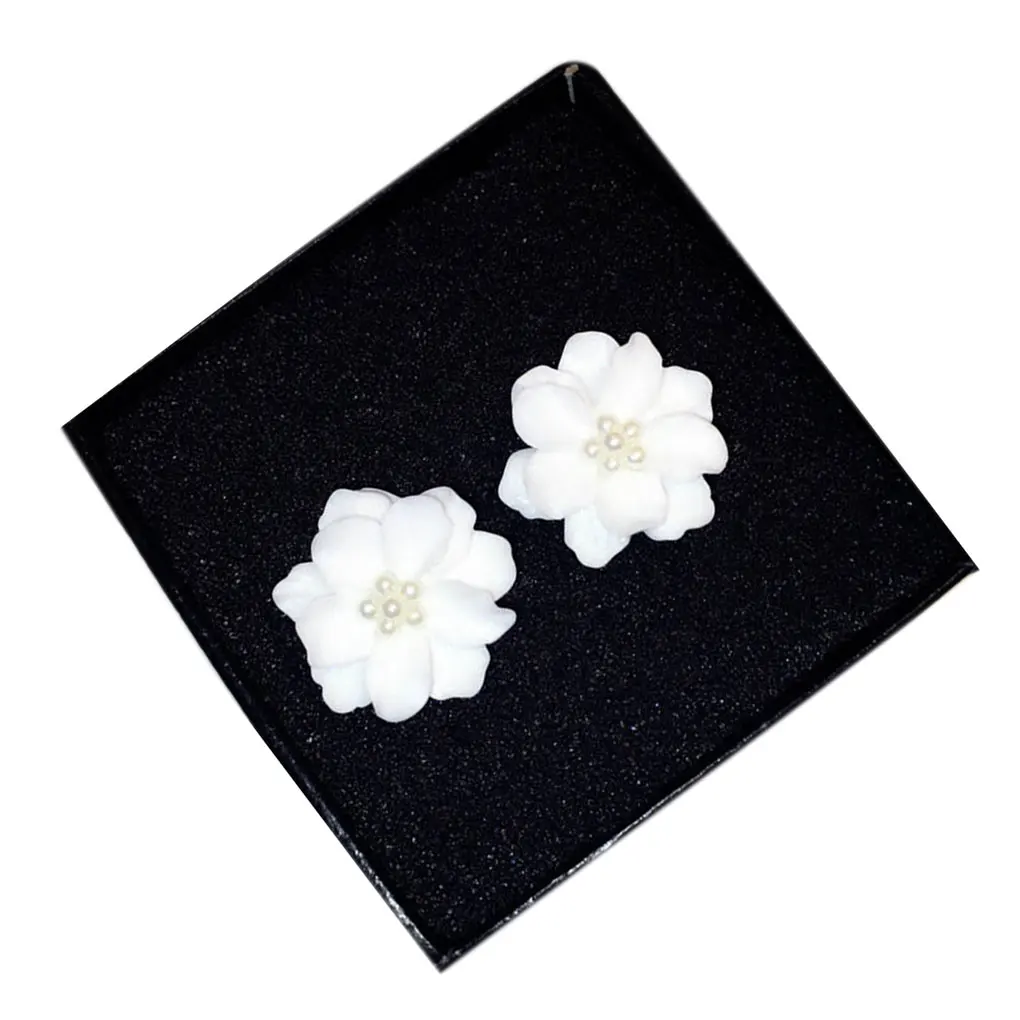 Женские серьги гвоздики в форме цветущего цветка жемчужный зажим для ушей