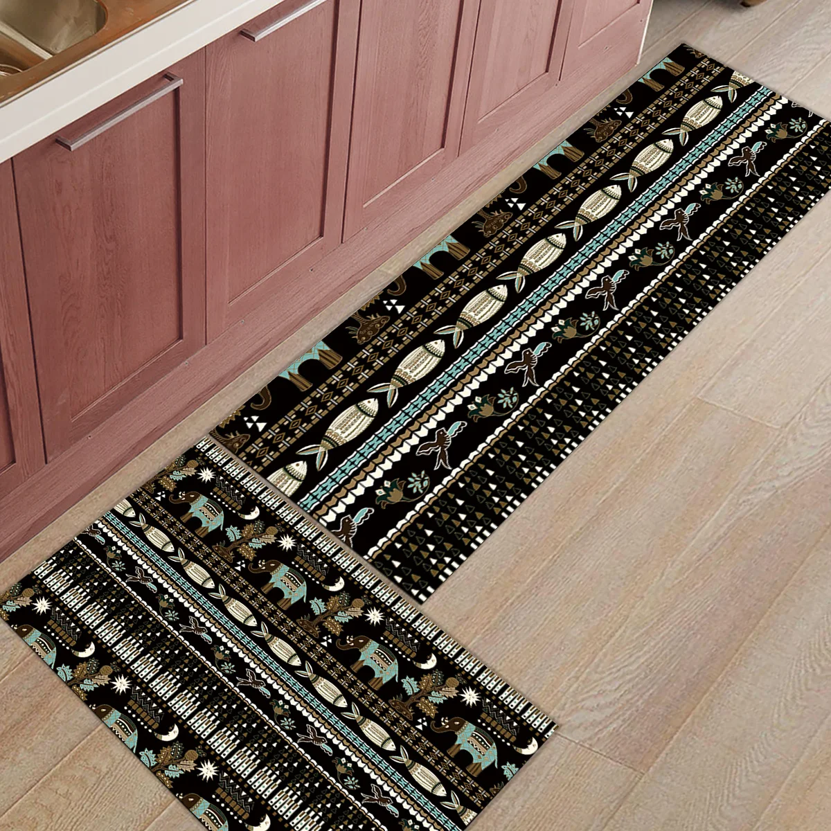 Этнические узоры слон геометрические проверить коврики для входа аксессуары