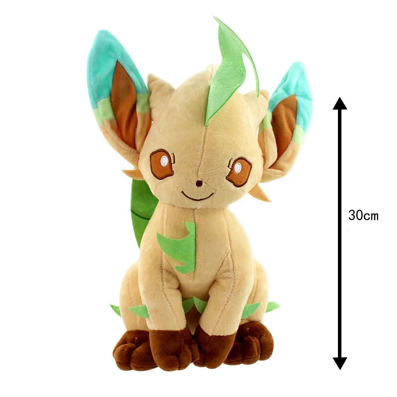 30 см 9 стиль Eevee плюшевые Umbreon Espeon Jolteon Vaporeon Flareon Glaceon Leafeon Sylveon плюшевые мягкие игрушки куклы - Цвет: Leafeon