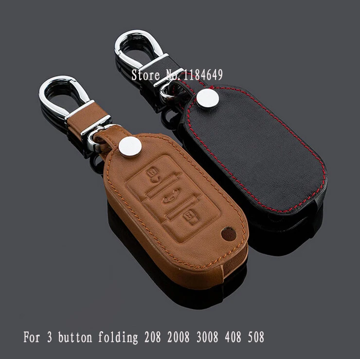 3 кнопки Складной автомобильный чехол для ключей кожаный автомобиля держатель