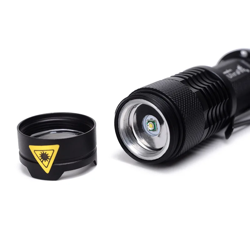 Mini Flashlight Portable Adjustable Zoom Focus Torch Lamp Use AA 14500 Battery Waterproof LED | Спорт и развлечения