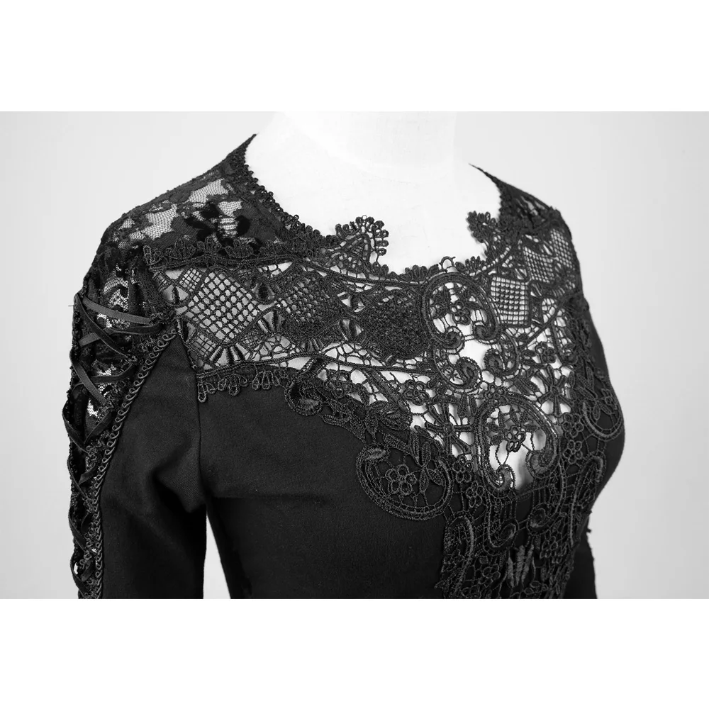 Последний! Готическое сексуальное кружевное черное платье в стиле панк женское