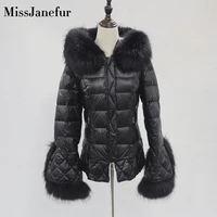 women winter jacket down coat real fox fur collar down parka outerwear thick warm winter clothing 2019 fashion duck down jacket