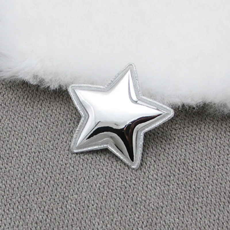 Star silver 81 шт./лот мульти дизайн корона/звезда фетр пентаграмма из искусственной кожи мягкая Аппликация DIY ремесло день рождения торт карты - Цвет: Star silver