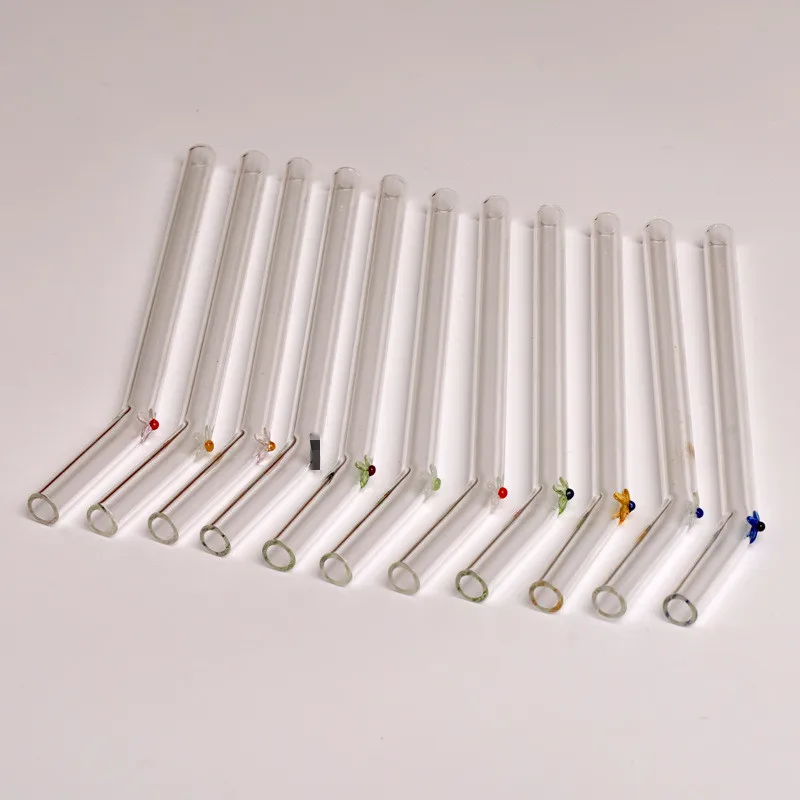 8PCS Creative Flower Straw Glass Reusable Drinking Straws Set Bent Curved Coffee Tea Juice Smoothies Brush | Дом и сад