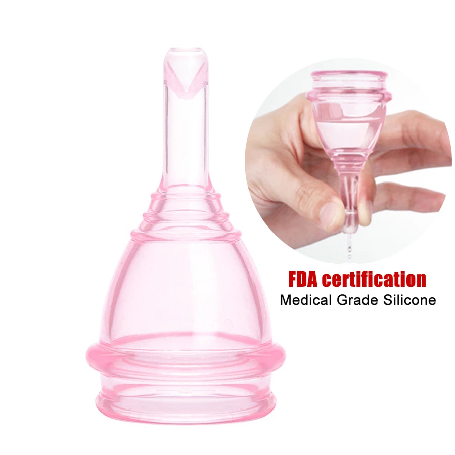 

Medical Silicone Menstrual Cup With Drain Valves Menstrual Collector Super Soft Feminine Hygiene Period Cup Anti-side Leakage