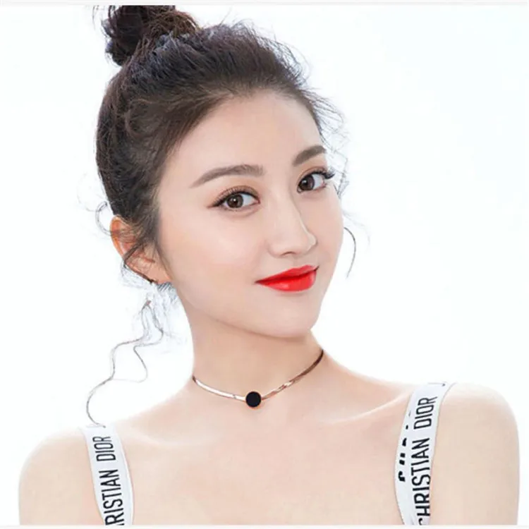 YUN RUO,, розовое золото, цвет черный, Круглый чокер, ожерелье, змея, Чиан, мода, титановая сталь, Женские Ювелирные изделия, никогда не выцветают