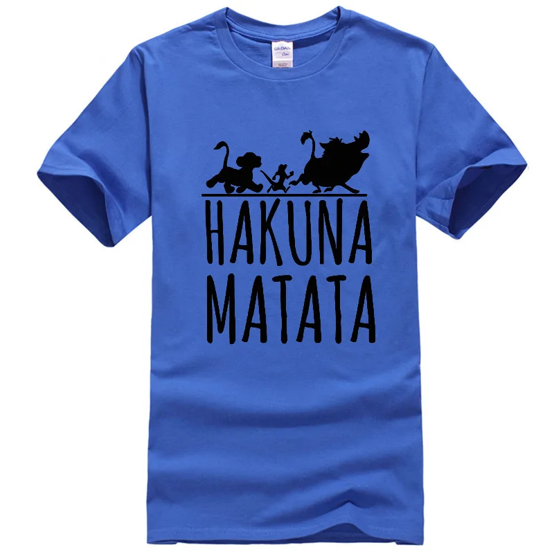 Мужская Повседневная футболка высокого качества из хлопка с принтом hakuna matata, с коротким рукавом, мужская повседневная Летняя футболка с надписью Big Bang Theory - Цвет: Blue 1