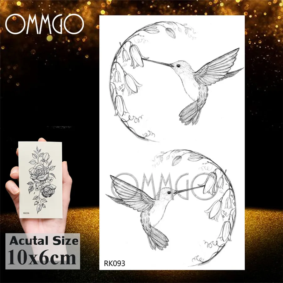 Маленькие временные татуировки OMMGO с изображением черной стрелы и гор наклейки