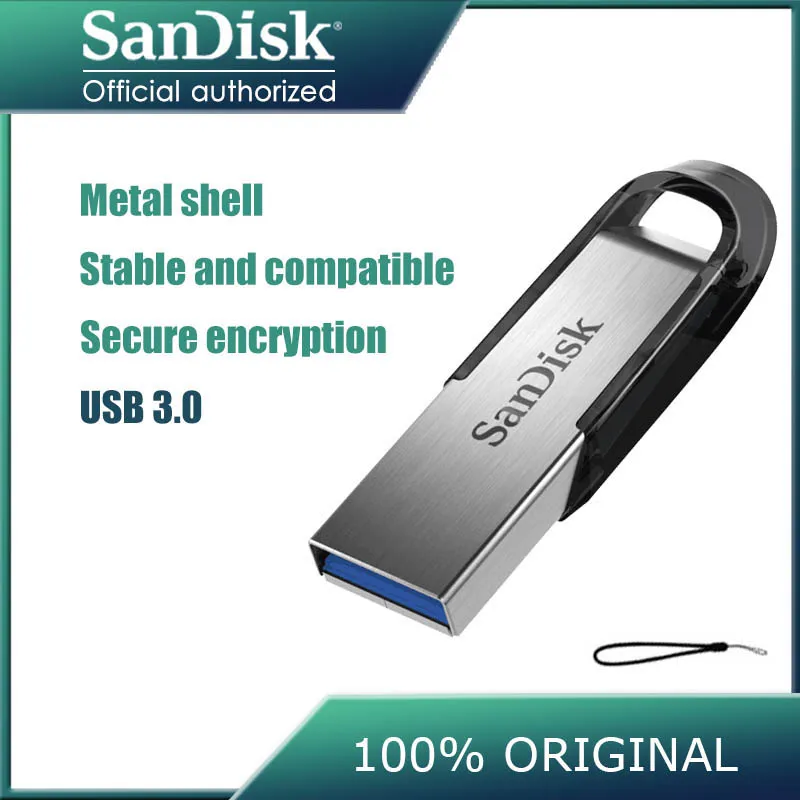 SanDisk флеш накопитель USB 3 0 128 Гб 64 32 16 металла шифрование Memory Stick устройства