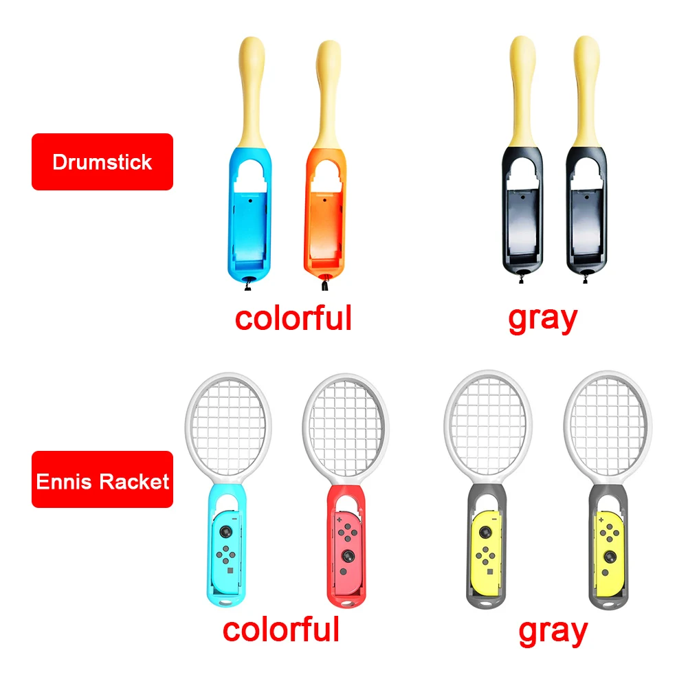 2PCS Professional Durable Game Funny Drummer Accessories Portable Drumstick Tennis Racket For Nintendo Switch Joy-Con Controller | Спорт и