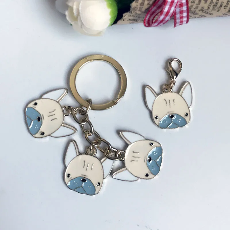 Мини милые металлические брелки с мультяшными животными собаками и кошками