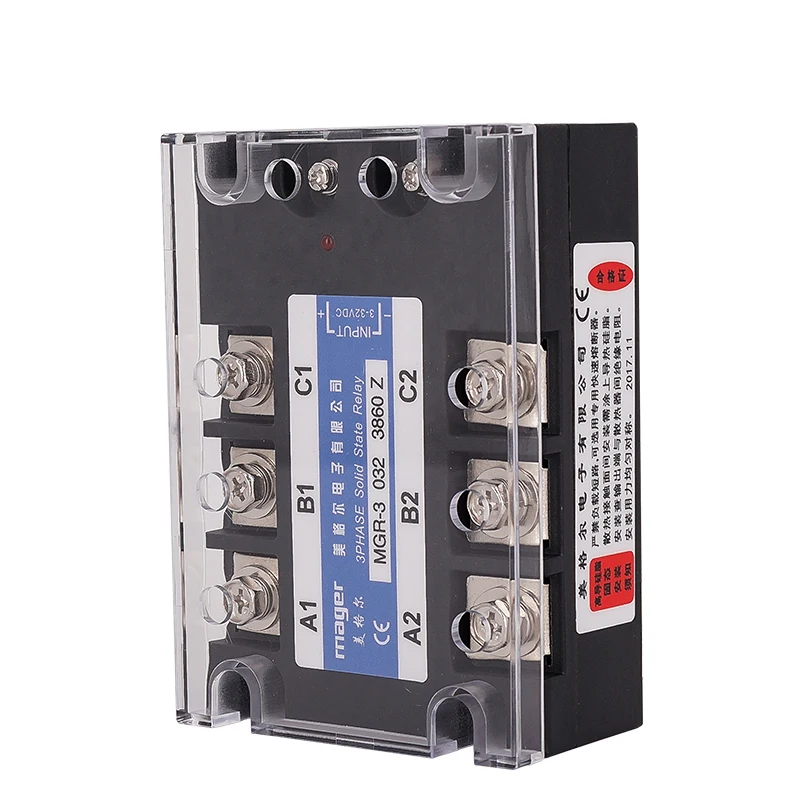 60A DC контроль AC SSR трехфазное твердотельное реле (MGR 3 032 3860 Z) с защитной крышкой 32 В