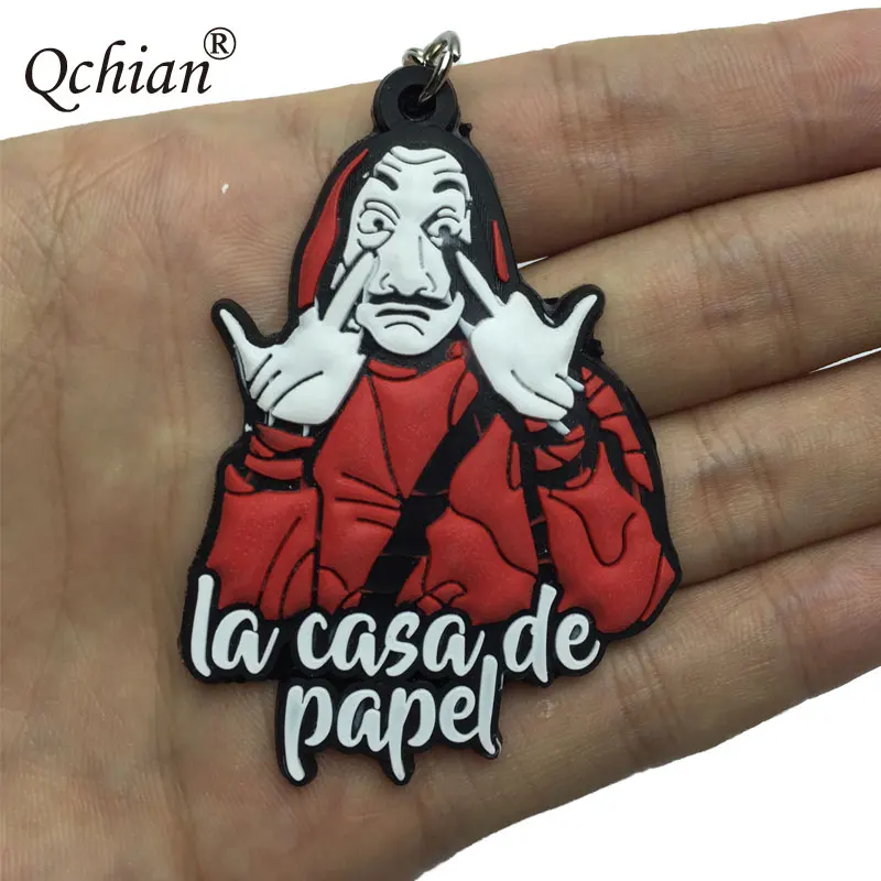 100 шт. 20 штук 10 шт. House Of paper денег, кольца для ключей, брелки с La Casa De Papel Сальвадор Дали цепочка для ключей Для женщин Для мужчин, подарок на Рождество