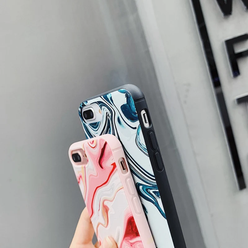 Fashion Marble Striped Plaid Solid Color Tpu Case for iphone XS Max XR 6 6S 7 8 plus X10 protective Cover |