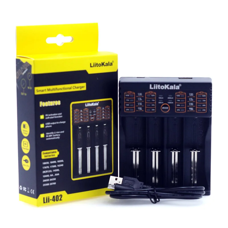 Зарядное устройство LiitoKala Lii 500 PD4 PL4 402 S1 S2 для зарядки литиевых и NiMH батарей 202 18650