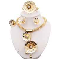 dubai 24k gold jewelry fine jewelry sets women fashion necklace fine jewelry sets women big necklace jewelry sets
