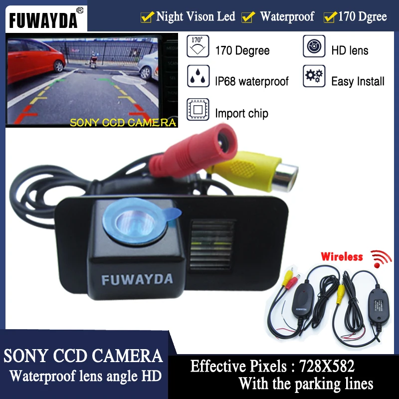 FUWAYDA Беспроводная HD CCD Автомобильная камера заднего вида для парковки FORD