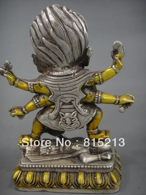 Wang 000329 китайская Медь Бронза четыре оружие Avalokitesvara * Kwan-Yin Guan Yin Будда | Дом и сад