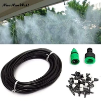 nuonuowell micro sprinkler 10 mist nozzle 10m 47mm hose microns garden patio flower pot irrigation fog cooling system kit