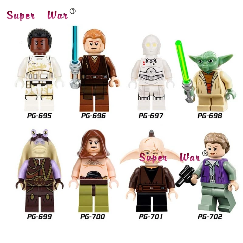 PG8049 1 комплект серии 3 Leia Skywalker Yoda C3PO R2D2 Дарт Вейдер строительные блоки игрушки для детей - Цвет: PG8049