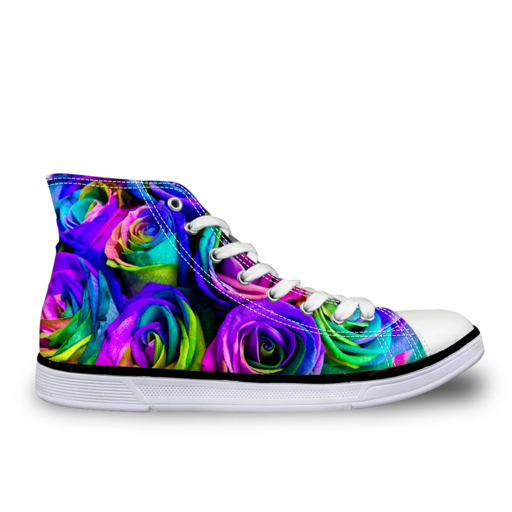 Цветная обувь с цветочным узором на вулканизированной подошве Женская