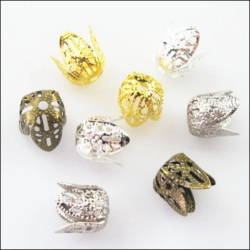 Новый 80 шт. арахиса в форме цветов биссерных колпачков для наращивания волос 10x11