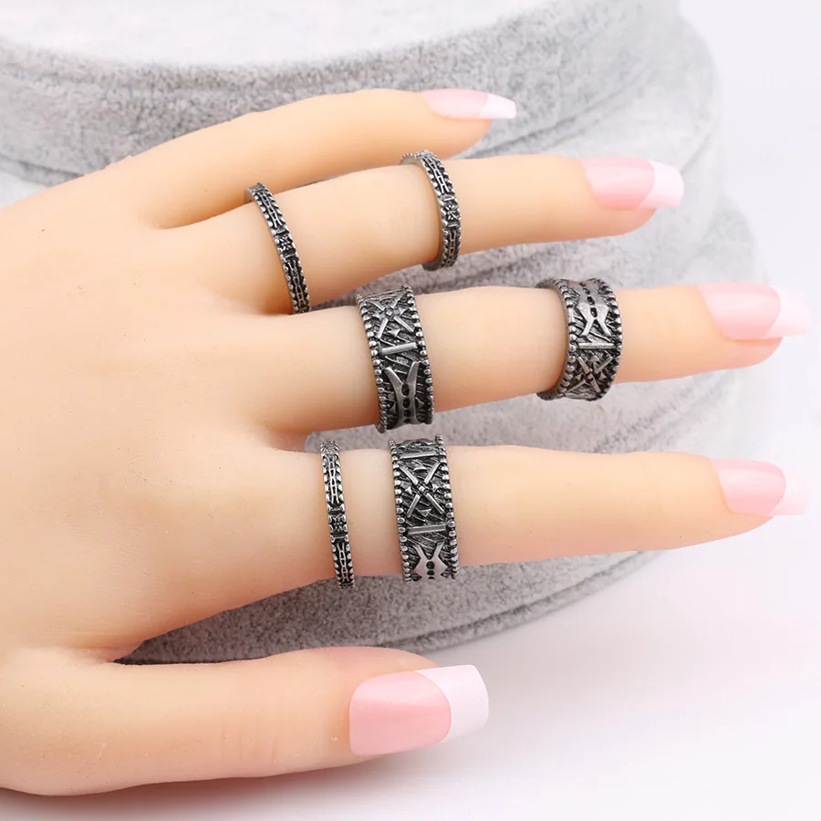 2016 мода 6 шт./компл. винтажное пляжное панк кольцо со стрелкой набор этнический