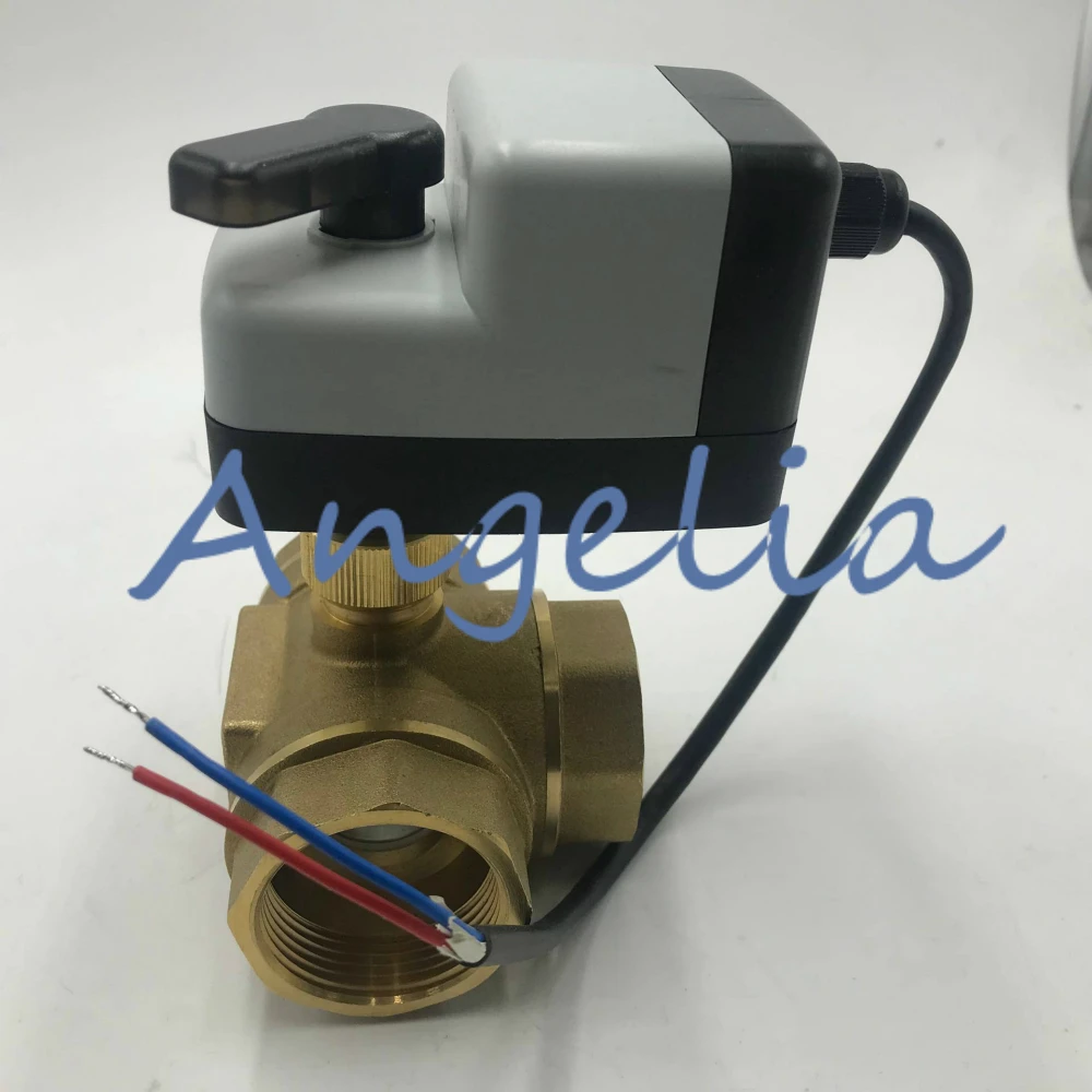 AC110 220V (универсальный) G1 &quotBSP DN25 латунь 3 ходовой ручной и автоматический