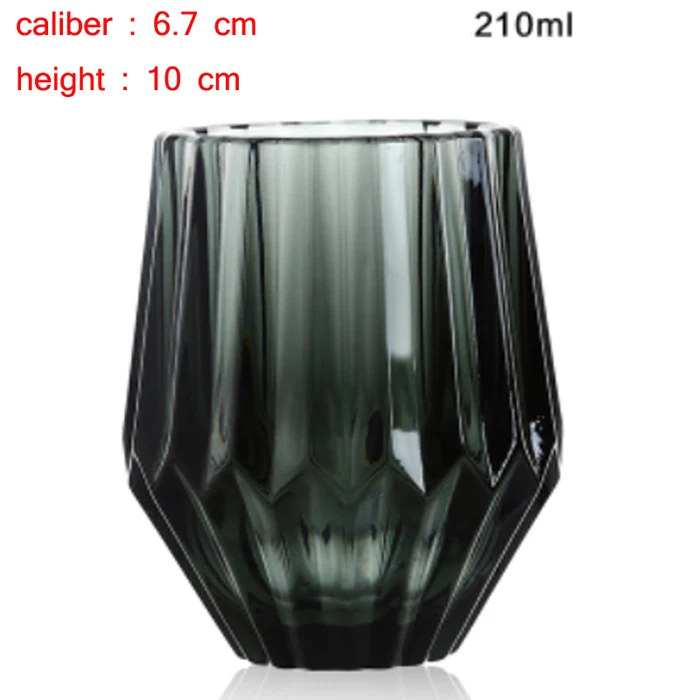 210 ml gray Посуда для напитков чайная стеклянная десертная чашка Weinglas Drinkglas хрустальный бокал для красного вина стакан для гравировки водяного льда стекло для Сока Напитков молока - Цвет: 210 ml gray