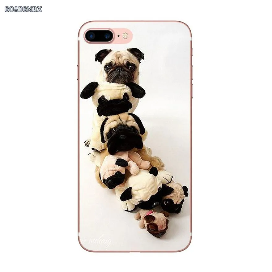 Animal Cute Pug Dog Silicone Phone Case Covers For Huawei GR3 2017 Mate 20 P30 Honor 7A Pro 7C 8C 7X 8X 9 Lite 10 Nova 2 2i 3 3i | Мобильные