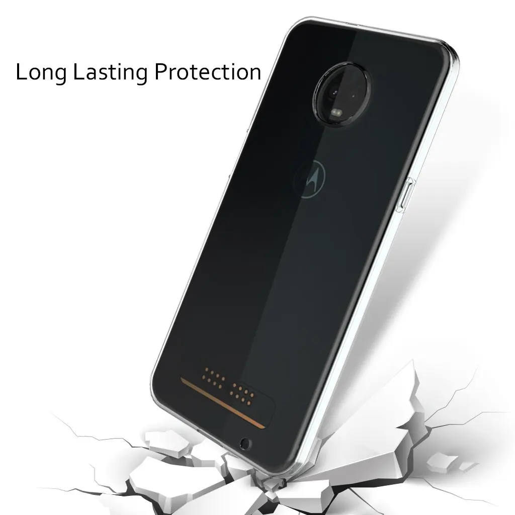 Ультратонкий прозрачный защитный чехол из ТПУ для Motorola Moto C E4 Z3 P30 Plus Play One Power Vision