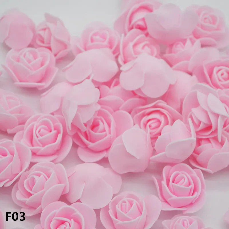 light pink 3 см ПЭ пена искусственный цветок 100 шт. плюшевый мишка поддельная Роза голова для дома свадебное украшение цветок Скрапбукинг венок цветок - Цвет: light pink
