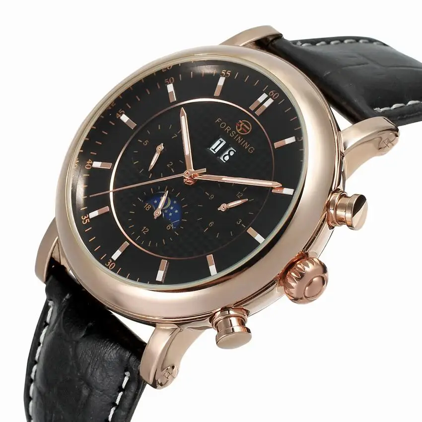 Luxury Skeleton Mechanical Watch Automatic Men Classic Male Leather Wrist Watches Auto Date Display Relogio Clock | Наручные часы