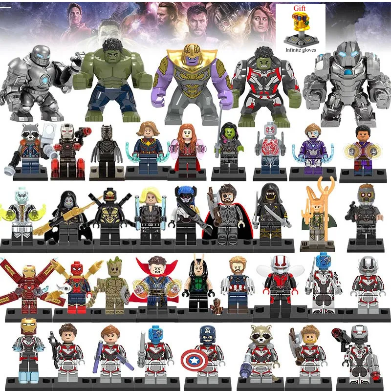 40 шт./компл. блоки игрушки Мстители 4 Marvel Супер Герои Бесконечность война Железный